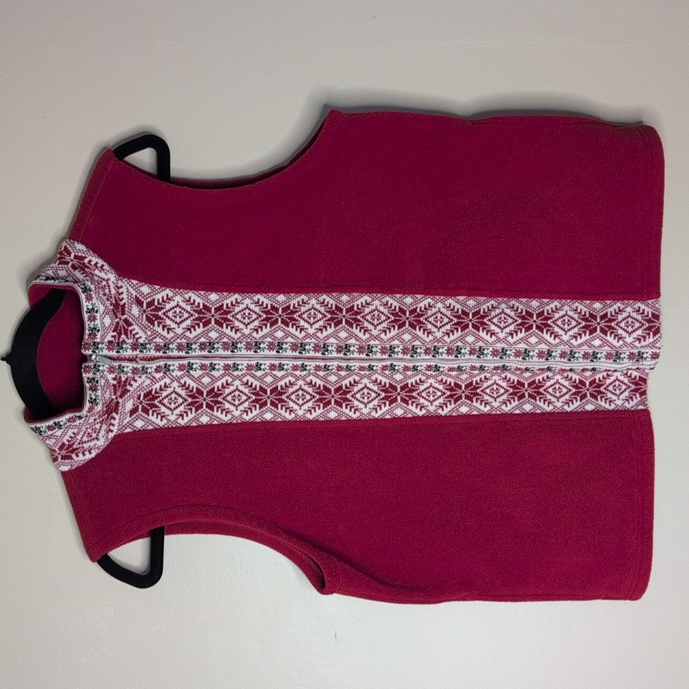 LL Bean Women's Red Fleece Vest Size Medium